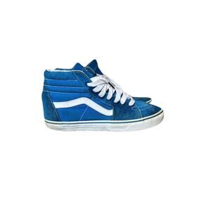 VANS Skate SK8-HI Blue High Top Women Suede Canvas Shoes Size 10.5